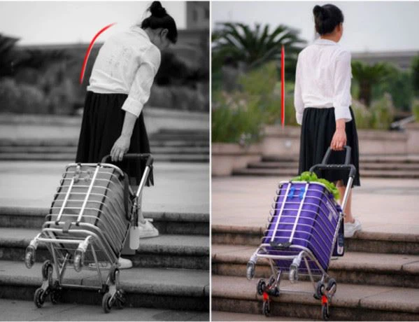 Labor saving shopping trolley Labor saving shopping trolley