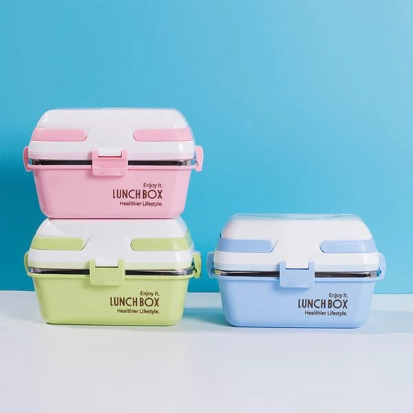student lunch box food container with tableware